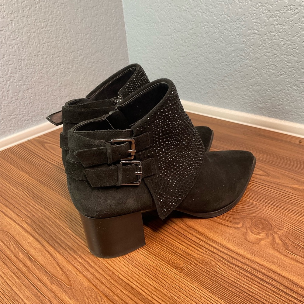 Karl Lagerfeld Paris Black Studded Pointed Toe Ankle Boots size 7.5